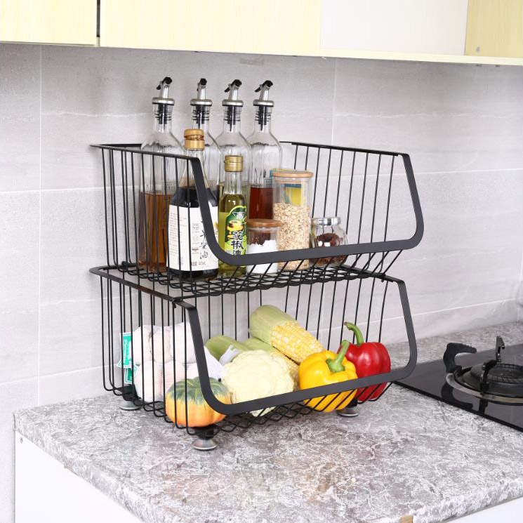 Multi-functional Storage Basket ໂລຫະສໍາລັບເຮືອນຄົວ